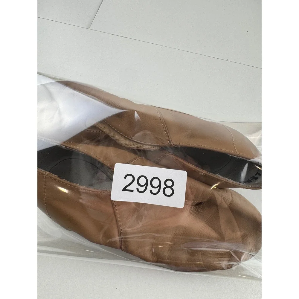 Kids Tan Leather Jazz Dance Shoes Split Sole‎ Slip On Size 13